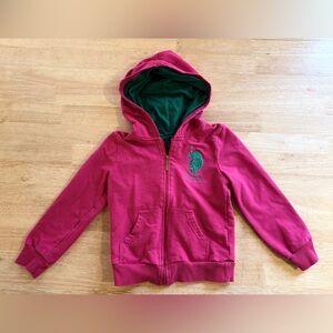 U.S. Polo Assn. Hot Pink Hoodie with Green Lined Hood